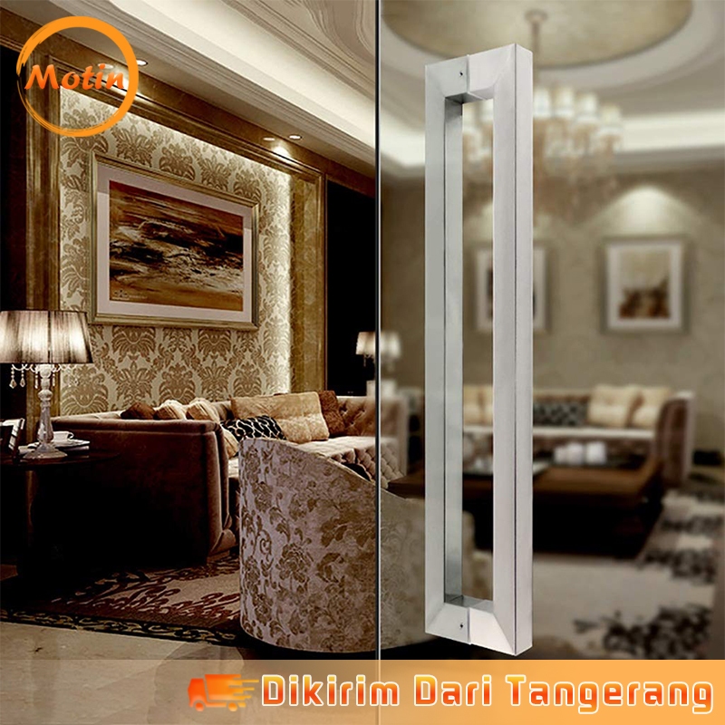 438mm Panjang Pull Handle Pintu Rumah Gagang Pintu Desain Dua Sisi Pull Handle Solid