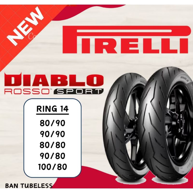 Ban PIRELLI Tubeless Diablo Rosso Sport Ring 14 70/90 80/8 80/90 90/80 90/90 100/80