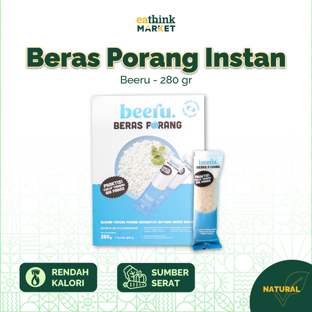 

Beras Porang Instan Sachet Rendah Kalori - Beeru 280g