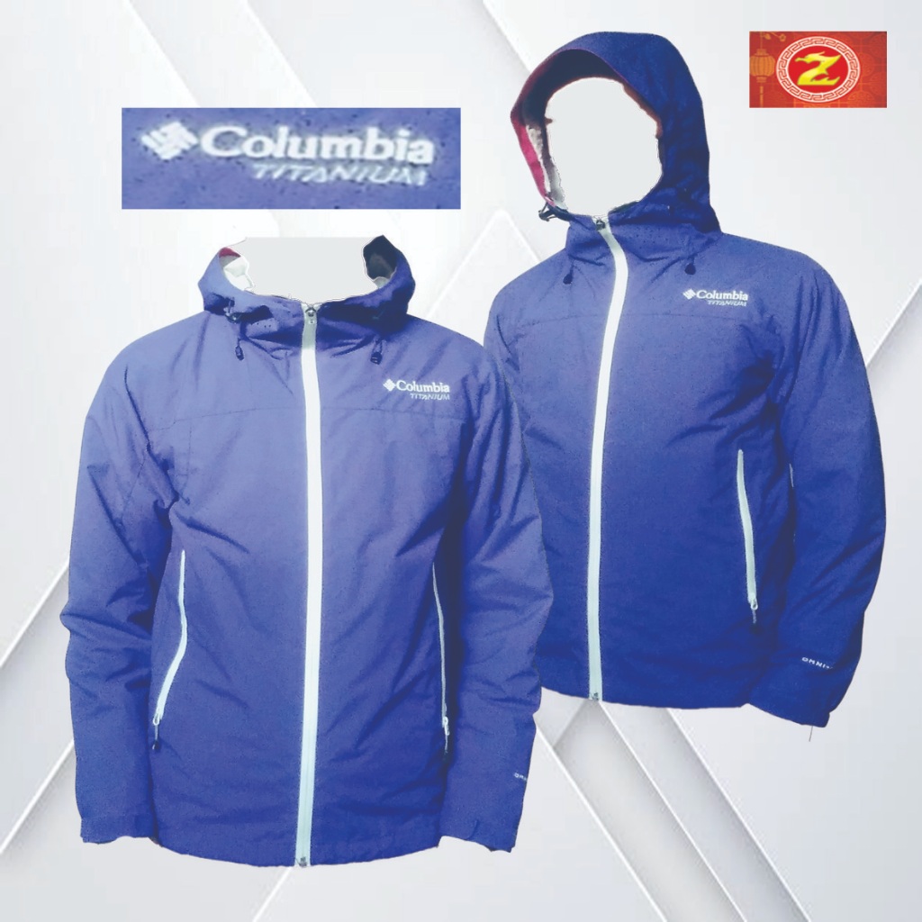 JAKET COLUMBIA TITANIUM/JAKET UNTUK OUTDOOR/PARASUT/MUSIM DINGIN/ KPOP/GUNUNG/HACKING/BIRU