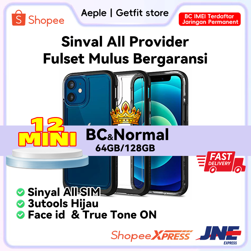 BC & Normal - Smartphone 12 MINI Second Bekas - Used Handphone 12 MINI 128gb 64gb Kondisi Mulus,Jari