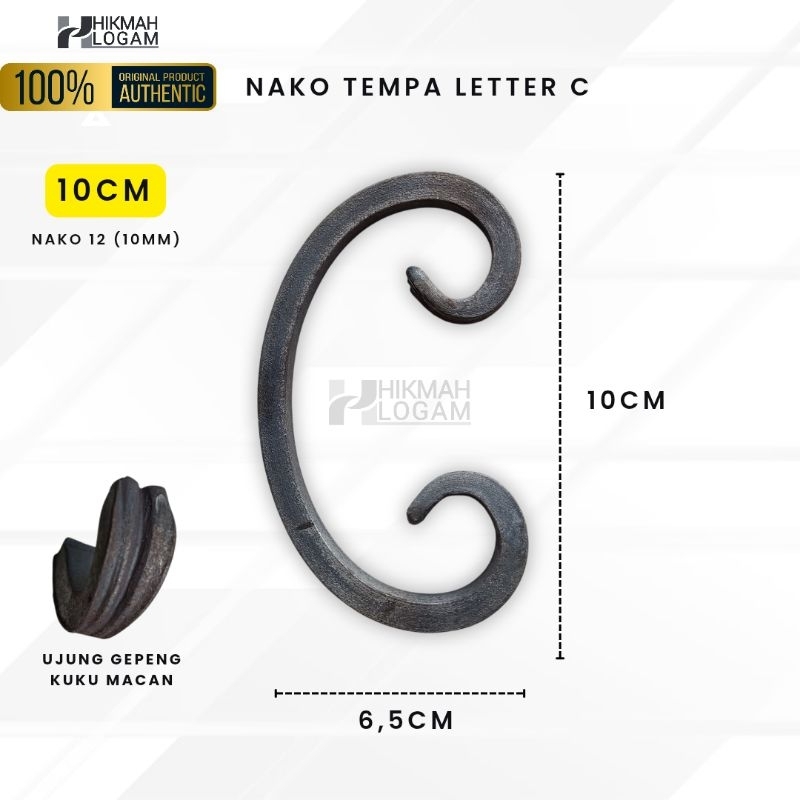 nako tempa letter C 10cm Nako 12 (10mm) | aksesoris pagar tralis dll