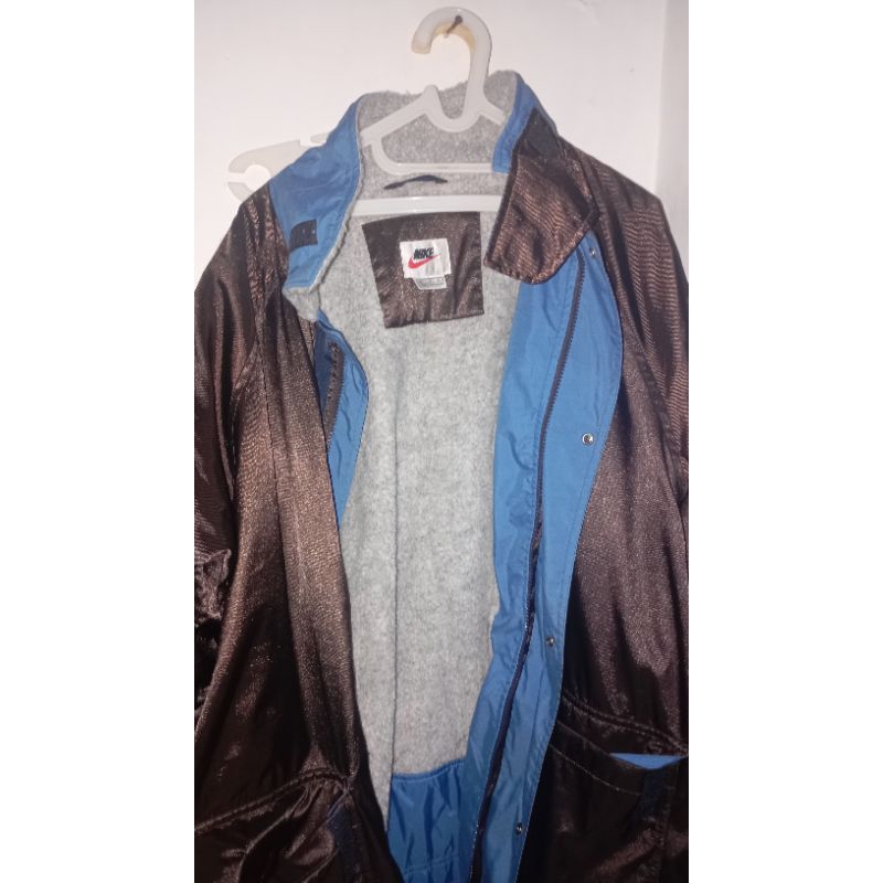 Nike Fleece Snap Button Jacket Vintage 90s, Jaket musim dingin