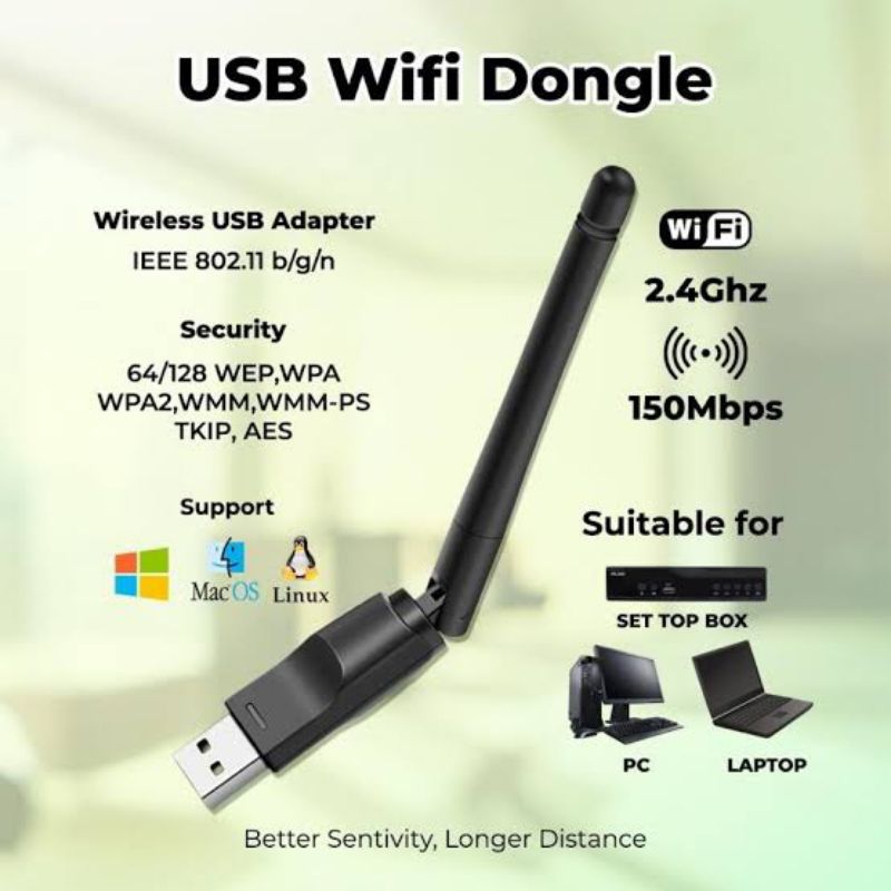 USB Wifi Dongle cocok untuk PC Laptop STB