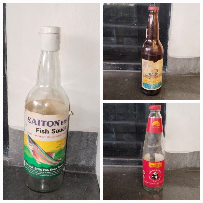 BOTOL - BOTOL KACA  KECAP KACA BEKAS