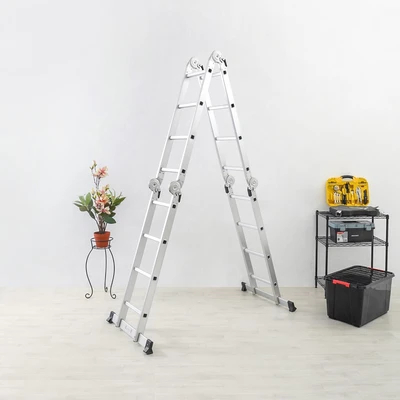 Fixsteps Tangga Lipat Aluminium 4.4 Meter / Double Aluminium Ladder