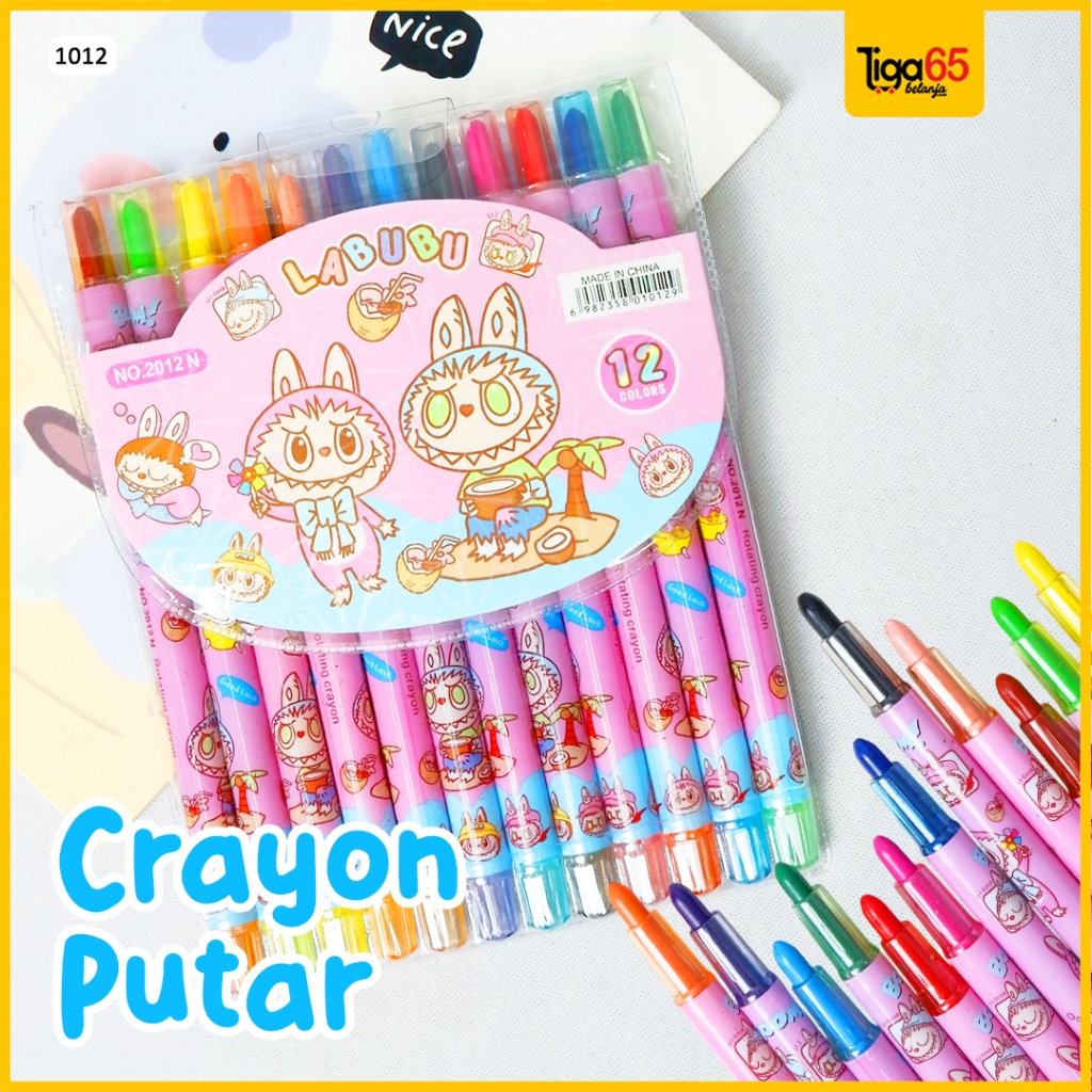 

Crayon Warna Putar/ Krayon Twist 12 Warna Panjang / Twist Crayons 1012