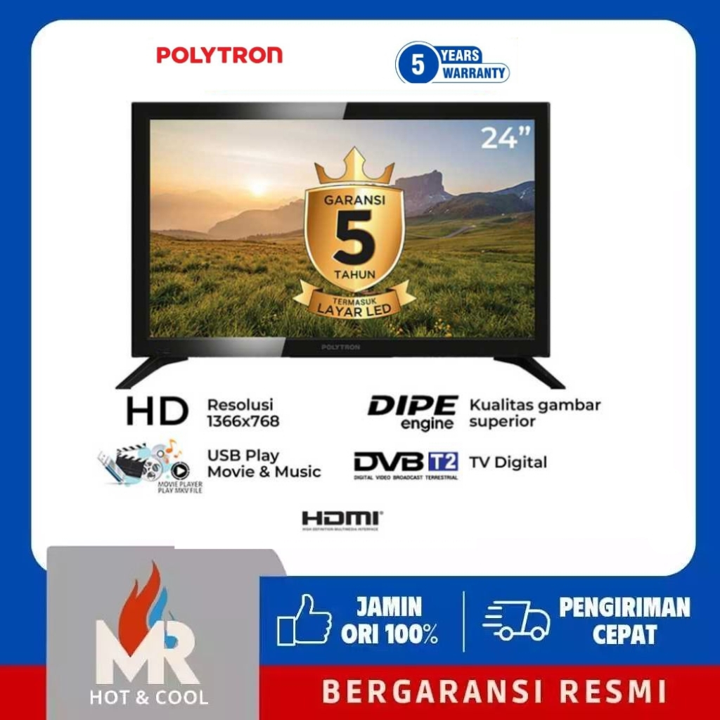 POLYTRON 24V1853 LED Digital TV 24" PLD 24V1853 / TV Polytron 24 Inch