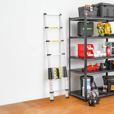 krisbow Tangga Lipat Aluminium Teleskopik 3.8 Meter Single Telescopic Ladder Soft Close