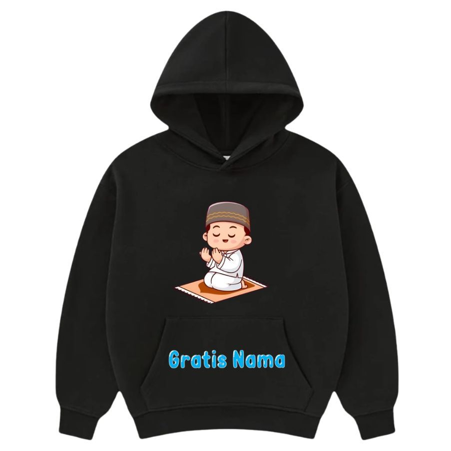 Jaket Sweater Hoodie Anak Kartun Anak Muslim Islami Berdoa Hoodie Anak Laki Laki Unisex Gratis Nama
