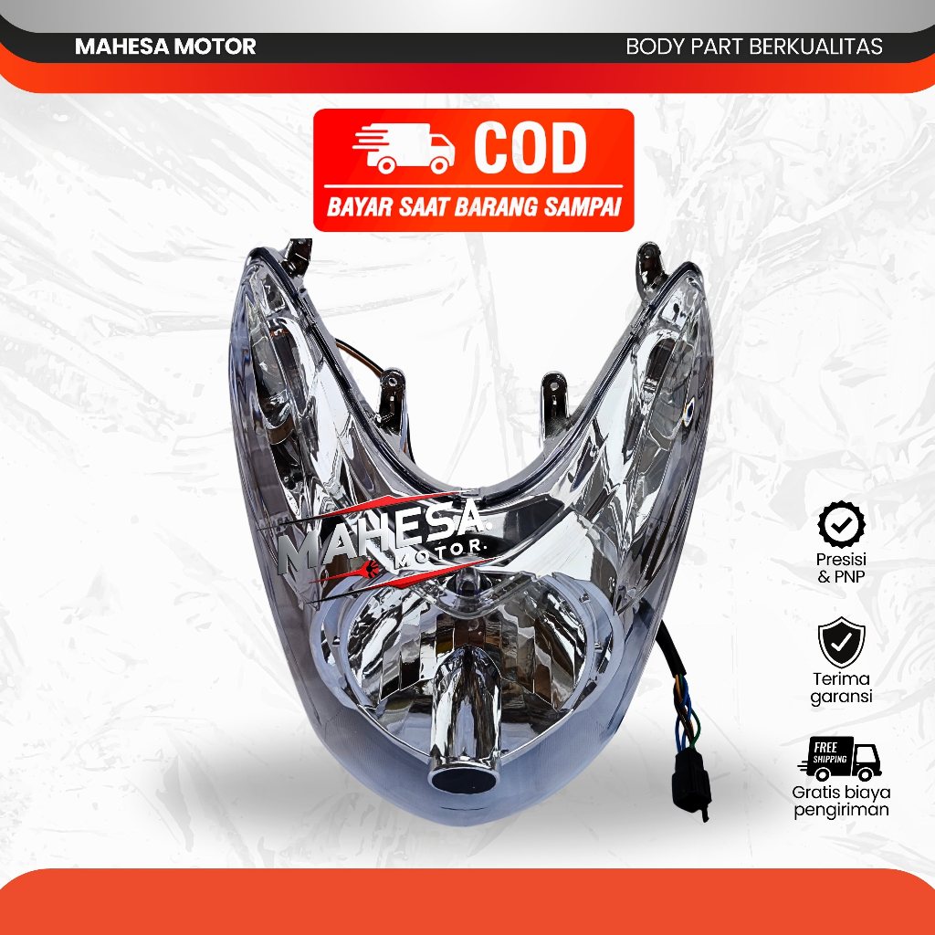 Reflektor Lampu Depan Mio Soul Lama Karbu + Bohlam + Soket