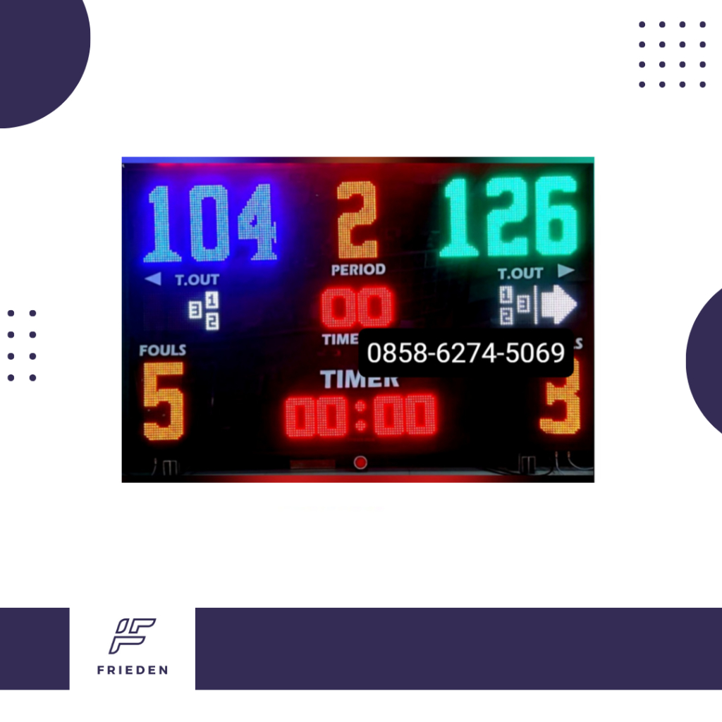 Papan Skor Basket 200x120cm Scoring Board LED Skor Digital Basket