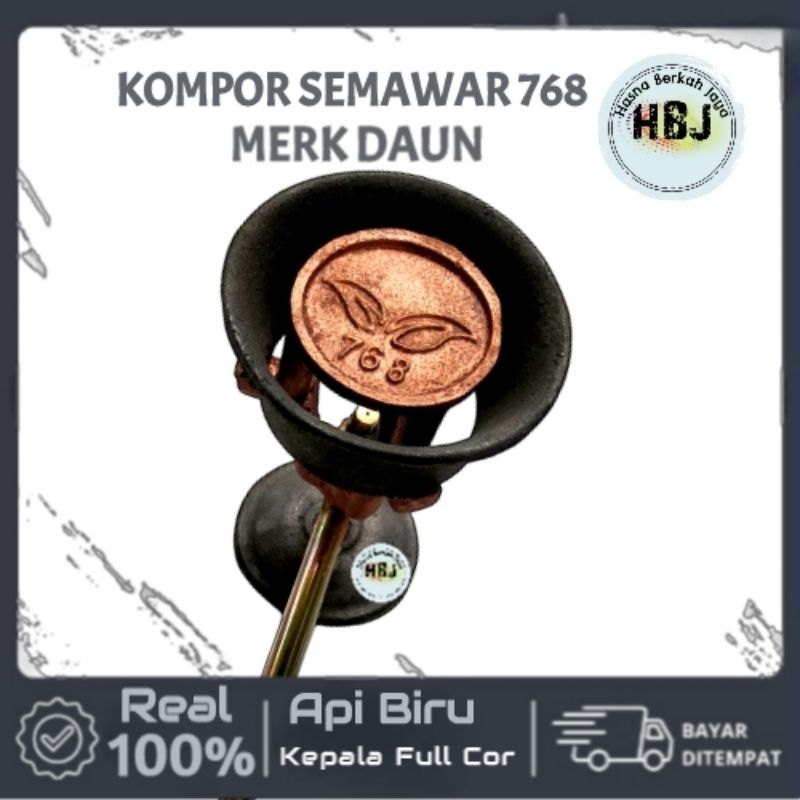KOMPOR GAS MAWAR CAP DAUN 768, KOMPOR SEMAWAR CAP DAUN FULL KEPALA BESI COR, KOMPOR JOSS  API BIRU