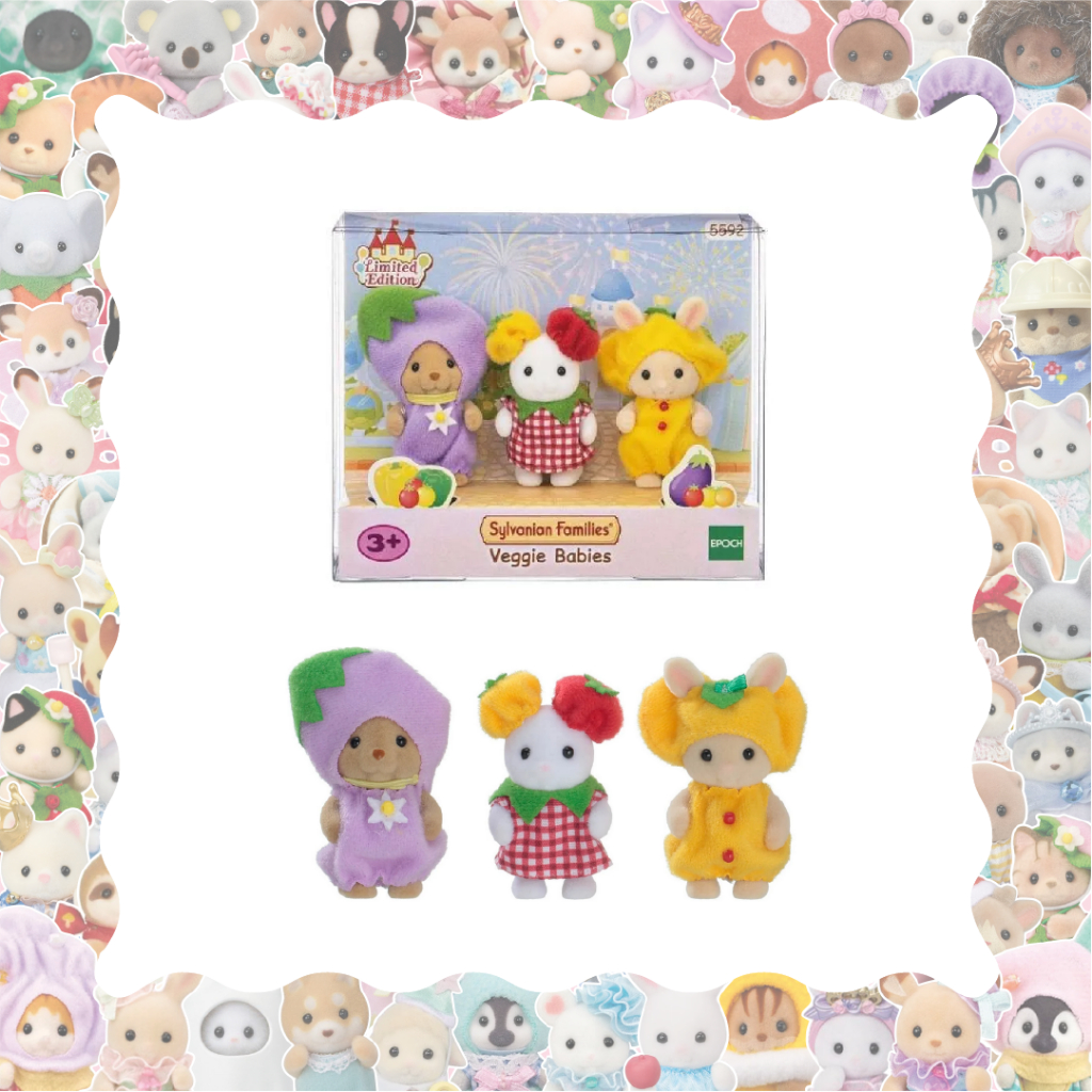[Ready] Sylvanian Families Veggie Babies Set Series - Open Sharing Beaver Marshmallow Mouse Milk Rab