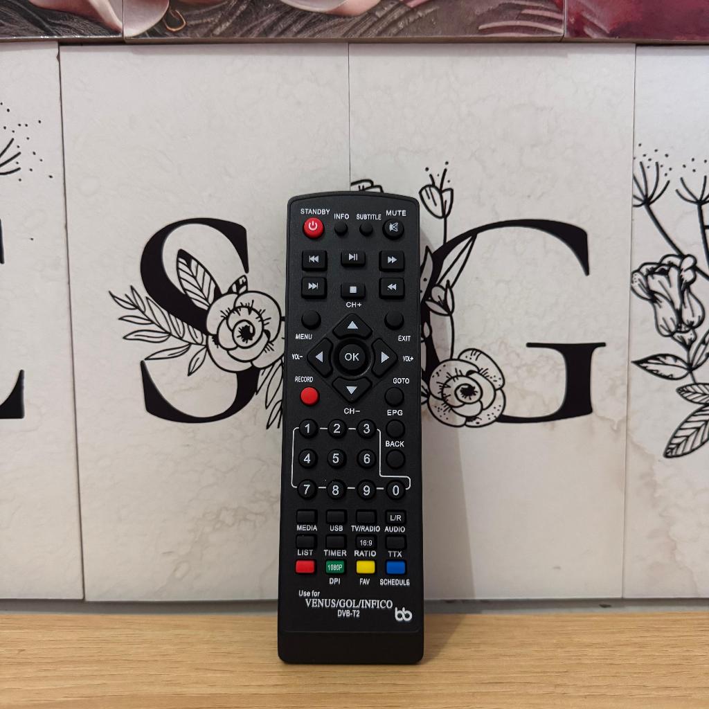 ORIGINAL REMOTE STB SET TOP BOX LUBY WELLHOME VENUS GOL INFICO DVB-T2 REMOTE TV STB