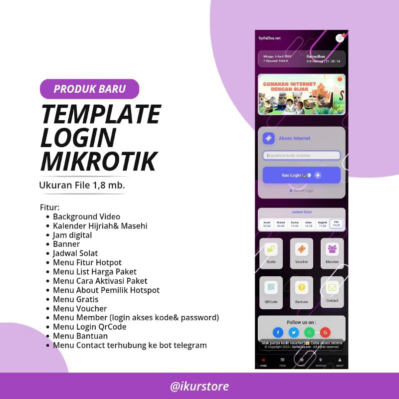 [NEW] + TEMPLATE LOGIN PAGE MIKROTIK PREMIUM BACKGROUND GERAK