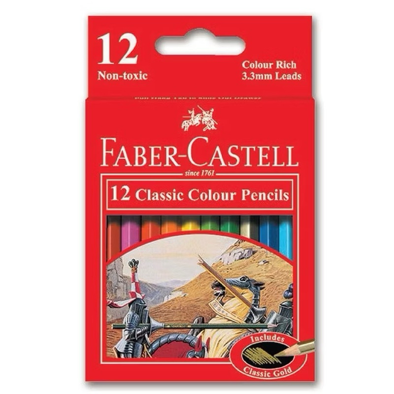 

Faber-Castell Classic Colour Pencil 12S Pensil Warna Kayu 12 Warna Pendek dan panjang