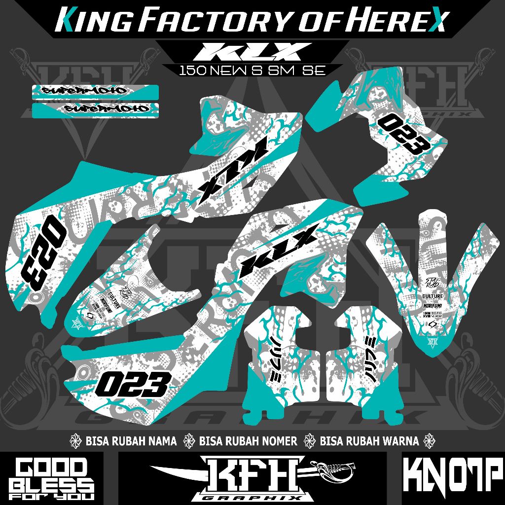 DECAL STIKER STICKER KLX 150 NEW - KLX 150 S NEW - KLX 150 SE NEW - KLX 150 SM NEW FULLBODY GRAFIS S