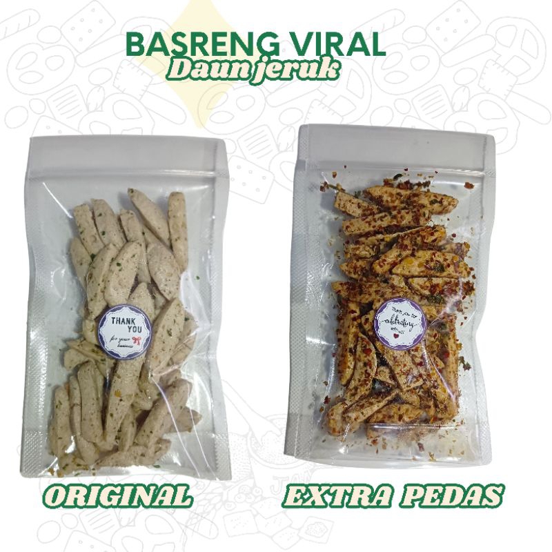 

8 pcs basreng daun jeruk 50 grm varian original dan extra pedas