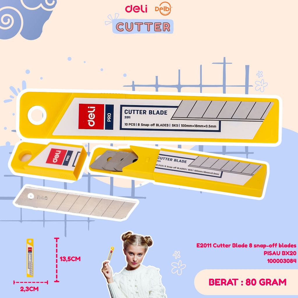 

E2011 Cutter Blade 8 snap-off blades PISAU