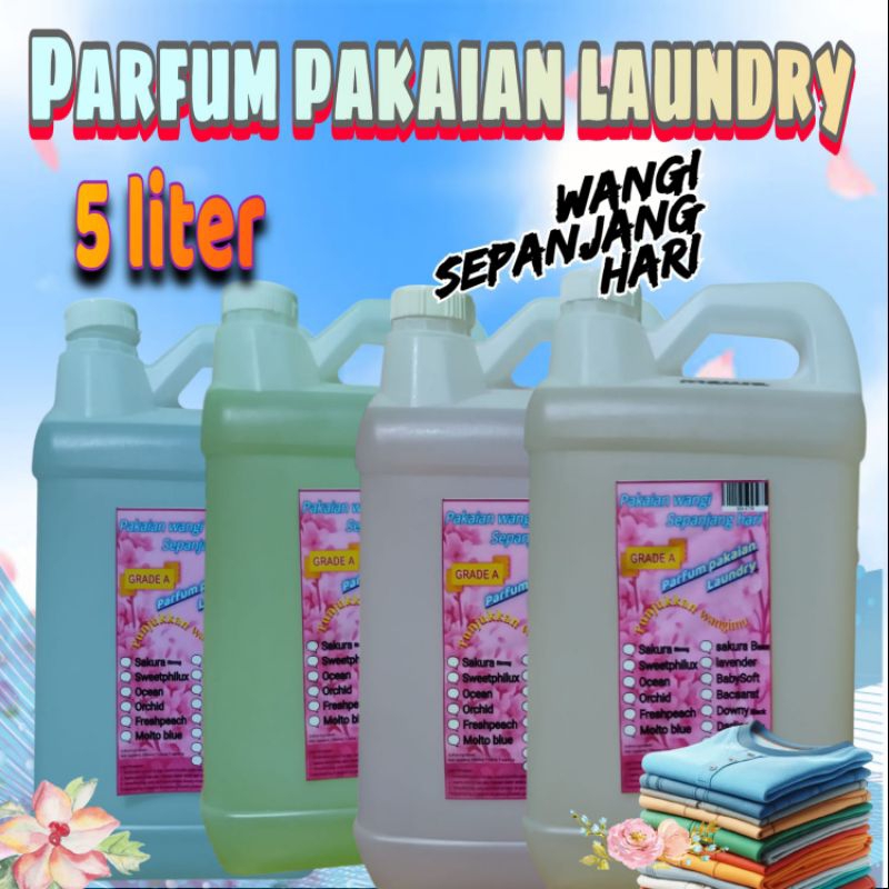 parfum laundry 5 liter pontianak....parfum baju topi tas sepatu gorden karpet sofa dll