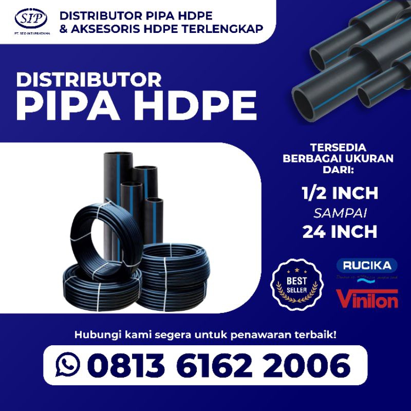 Pipa Hdpe 1 1/4" Inch (40 mm) SDR 11 PN 16 - Jual Pipa Hdpe Rucika Black Langsung Dari Pabrik