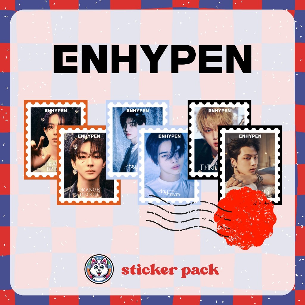 Stiker Perangko ENHYPEN kpop mini (sticker stamp album freebies journaling korea lucu)