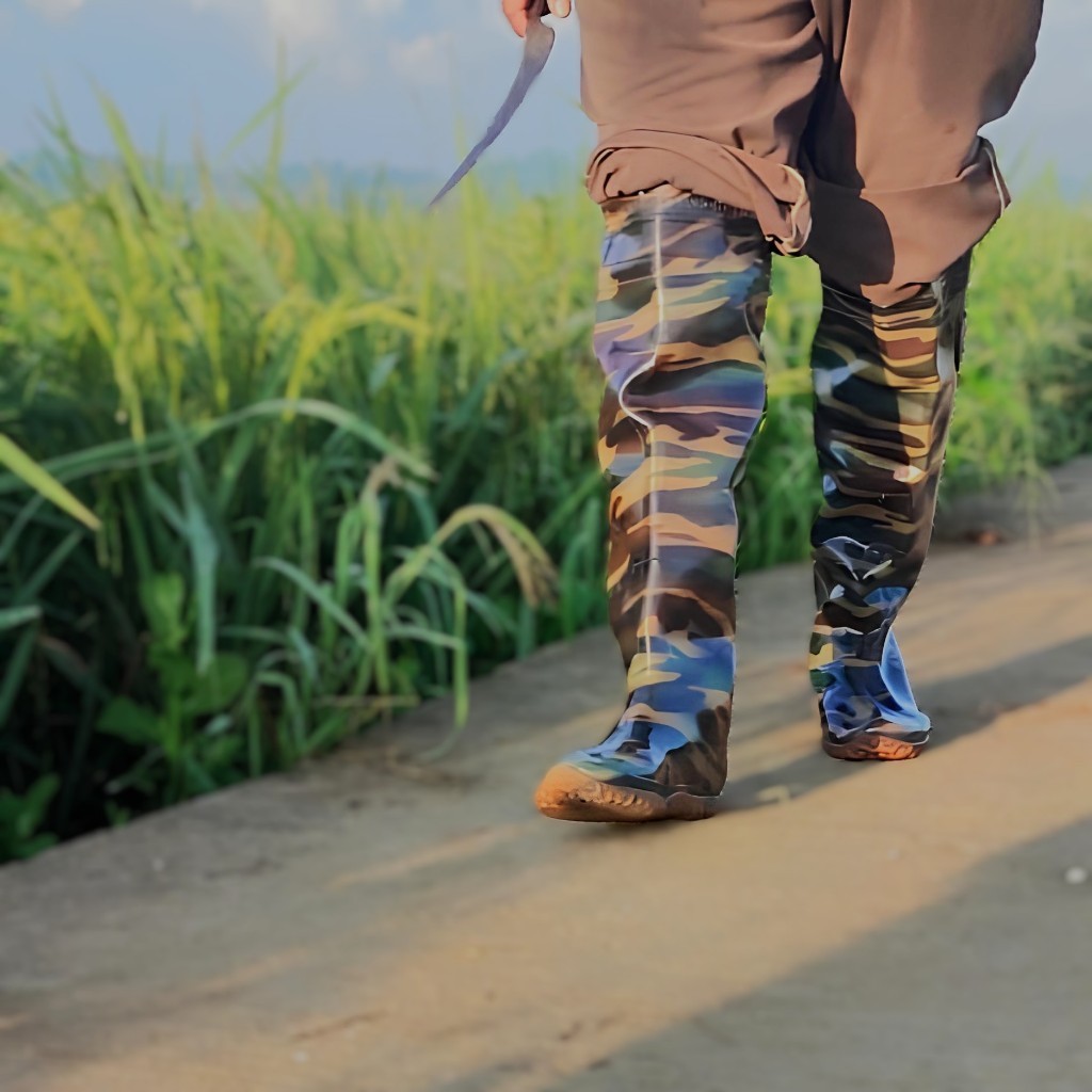 SEPATU SAWAH ANTI KEONG 55CM DORENG PETANI SEPATU BOOTS KARET PANJANG PRIA