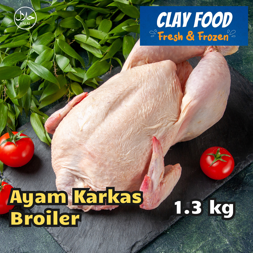 

Ayam Karkas Broiler Frozen Segar Utuh 1.3 kg Daging Ayam Halal Tanpa Pengawet Praktis