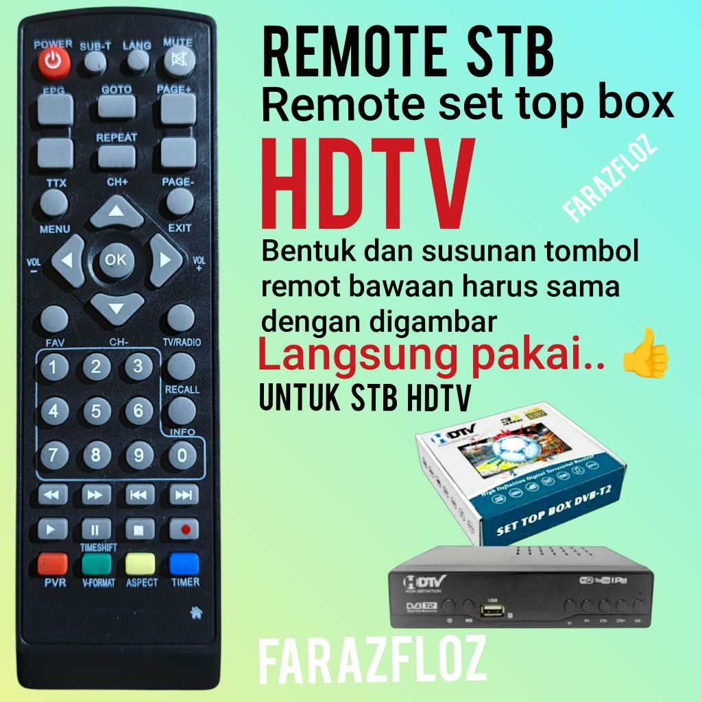 Remote Set Top Box HDTV Stb Dvb-t2 Remot Auto Nyambung