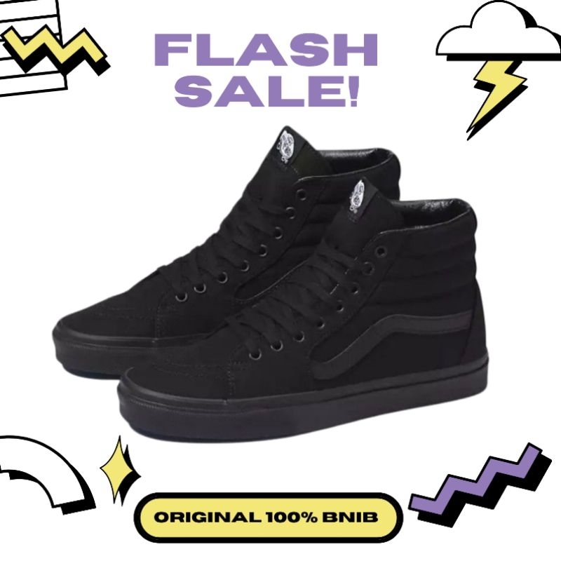 VANS SK8 HI FULL BLACK ORIGINAL 100%