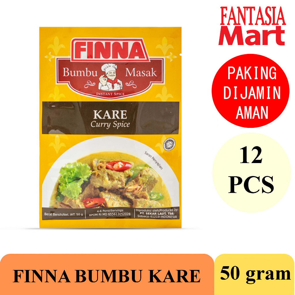 

FINNA BUMBU MASAK KARE PACK 12 PCS 50 GRAM FANTASIA DENGAN PAKING AMAN