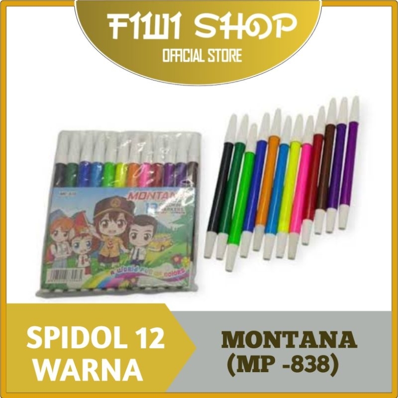 

FIWI - Spidol 12 Warna-Warni Kecil 828 Montana 12 Pcs (Set) / Spidol Warna Warni kecil