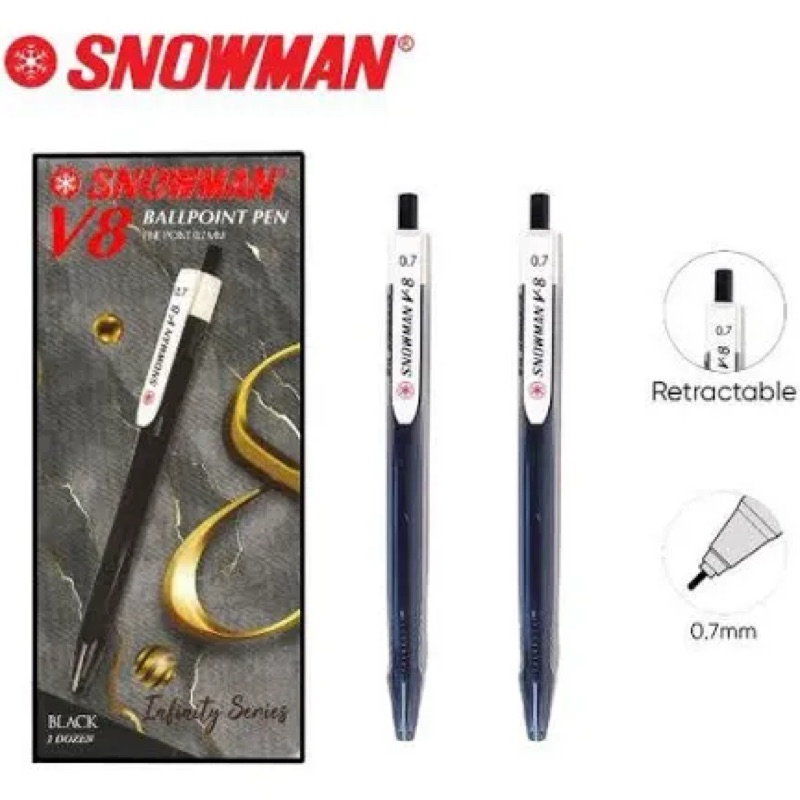 

Pulpen Snowman V-8 Hitam