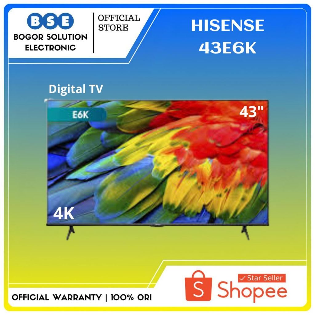Smart TV 43 Inch 4K HDR Hisense 43E6K Digital TV HIsense 43 Inch 4K UHD