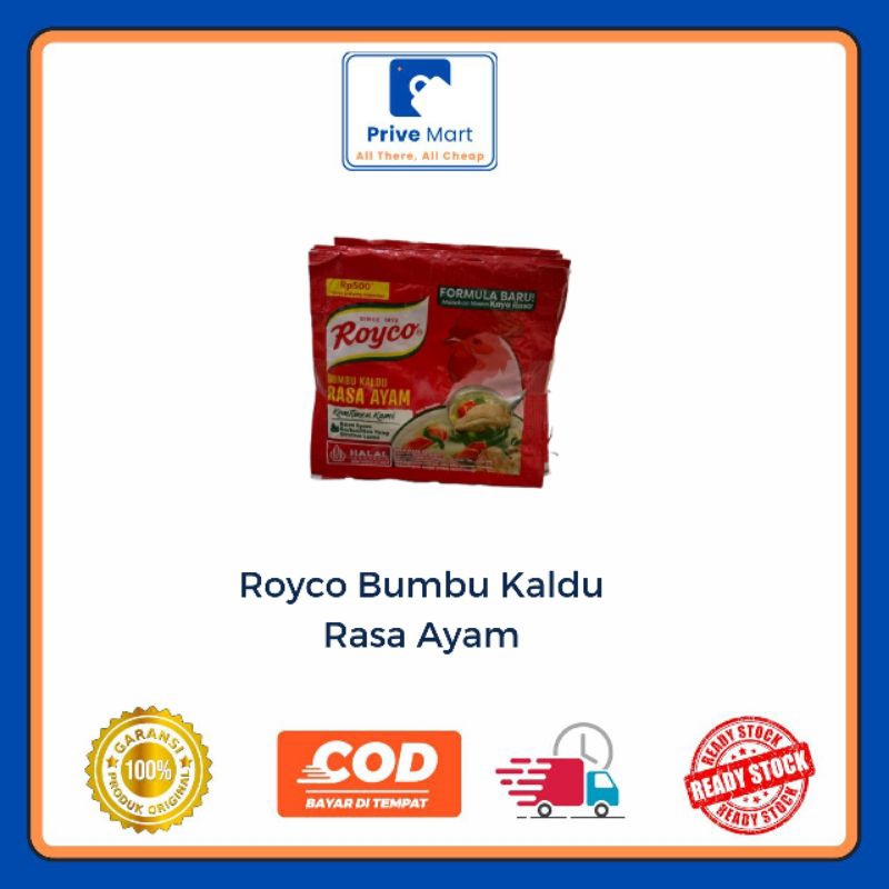 

Royco Bumbu Kaldu Rasa Ayam 8g x 12pcs Prive Mart