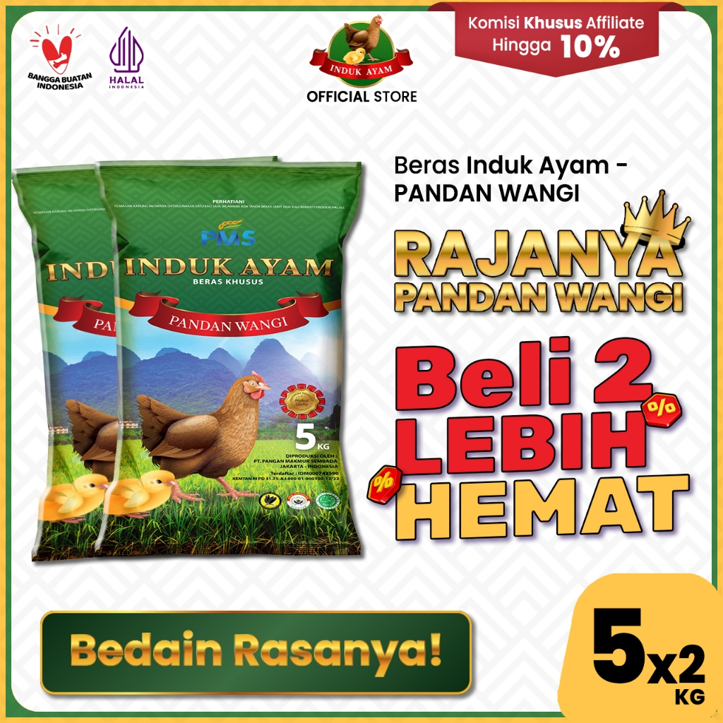 

Beras "KHUSUS" INDUK AYAM - PANDAN WANGI 5 kg (Paket) - Beras Khusus - Wangi Pandan Wangi - Beras Kristal - Pulen Legit - Produk Indonesia