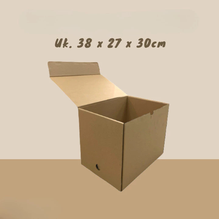 

10 pcs kardus file berkas dokumen arsip box file kotak penyimpanan kantor cokelat polos size 38x27x30cm
