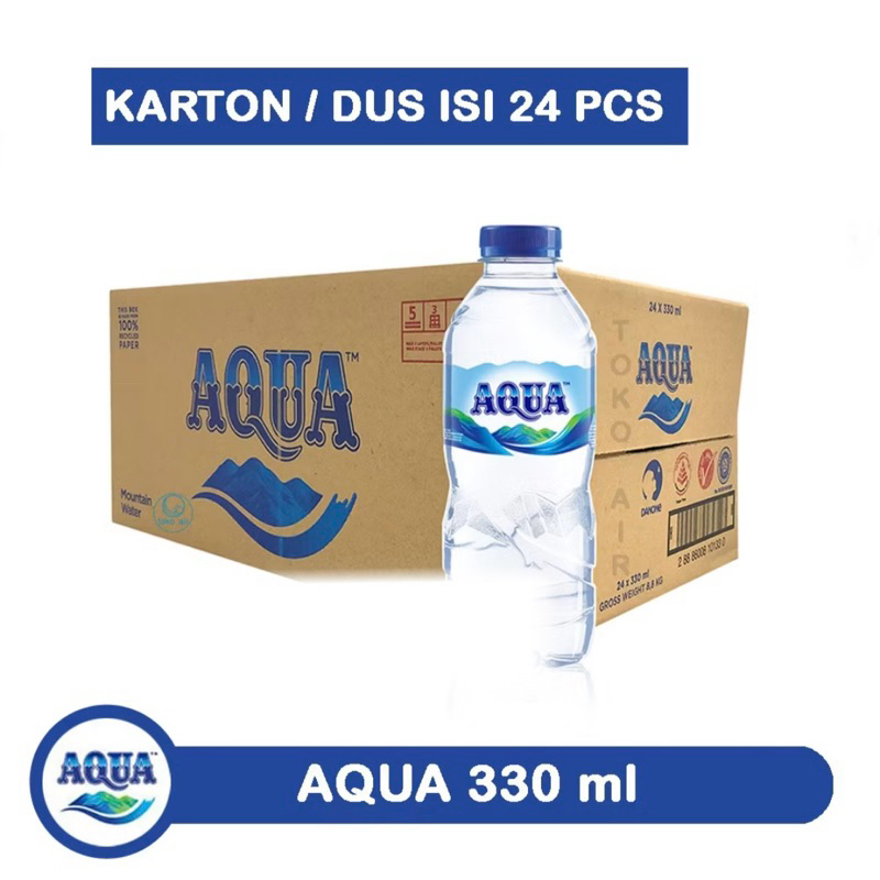 

Aqua Air Mineral Botol 1 Dus ( 330ml x 24 pcs )