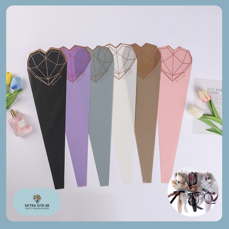 Plastik Bunga Mawar 1 Tangkai Wrapping Plastik Mini Buket Plastik Bungkus Bunga SF01