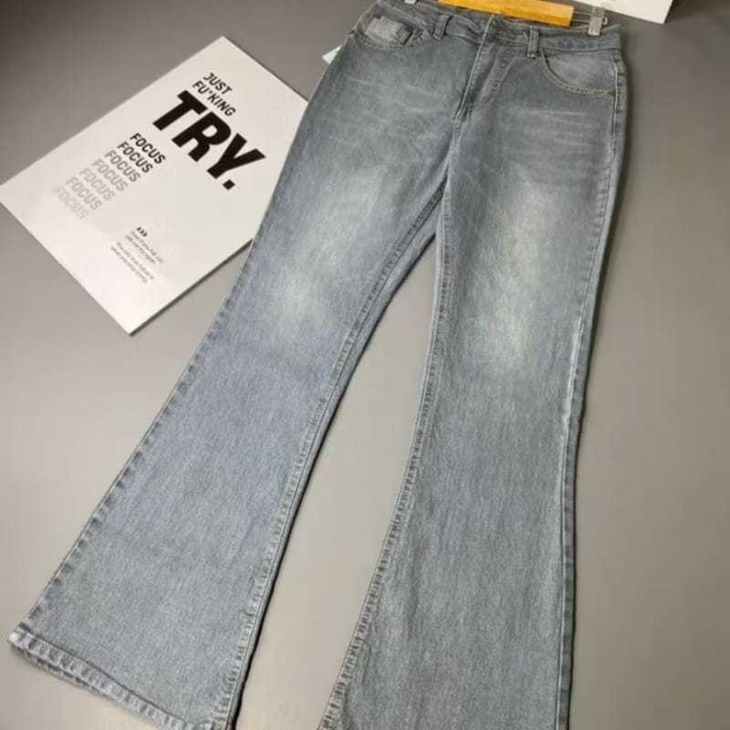 ORIGINAL Highwaist Cutbray Jeans Wanita - Celana Panjang Denim Cutbray Jeans