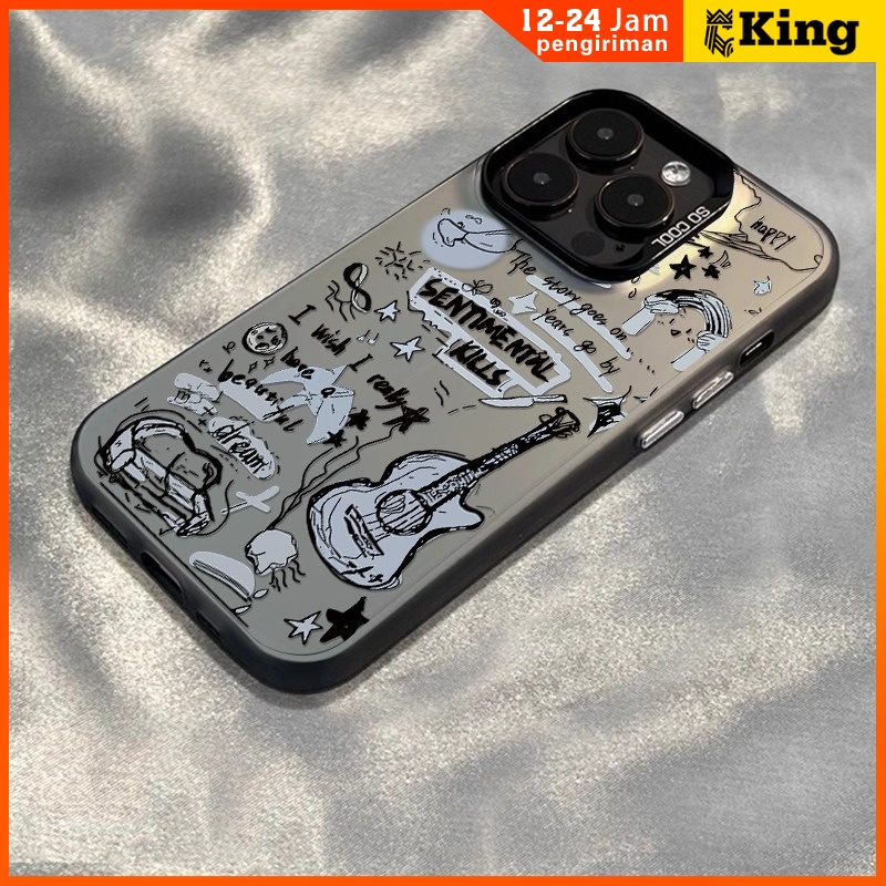Bermain gitar Cinta musik Rasa maju case iPhone seri Kompatibel untuk iPhone 11 12 13 14 15 pro prom