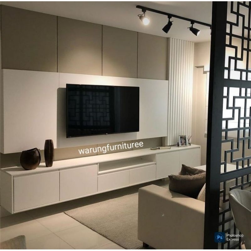 meja tv gantung minimalis modern rak tv