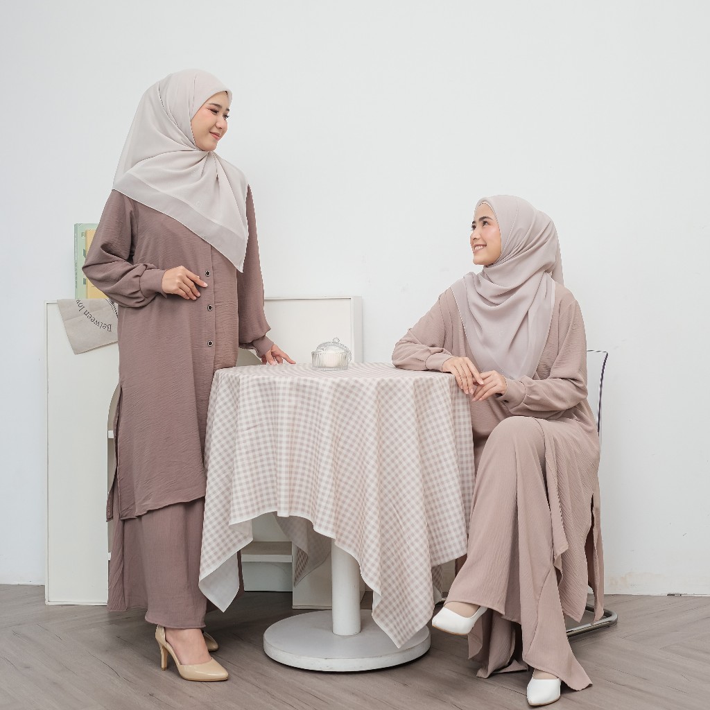 Kondangan Hari Raya Muslim Bj M L Xl Xxl Secelan Setcel Onset 2026 Dewasa Cewek Setelan Wanita 2In1 