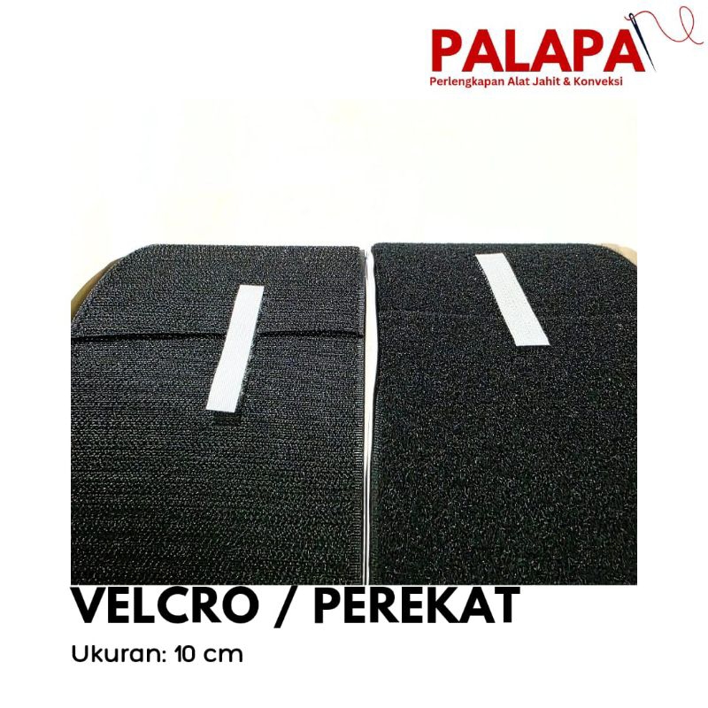 Velcro perekat 10cm warna hitam 1roll ( halus/kasar)