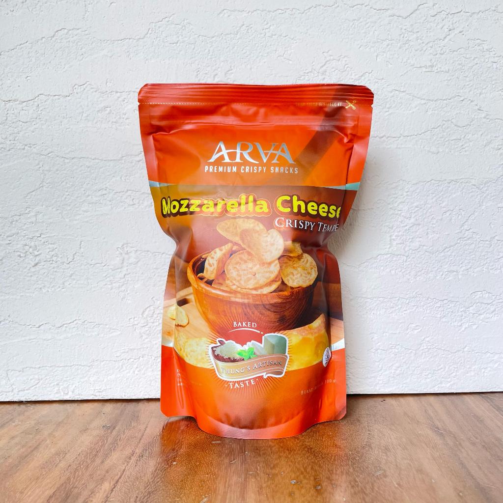 

Keripik Tempe Premium ARVA Mozzarella Cheese Non GMO No MSG Baked