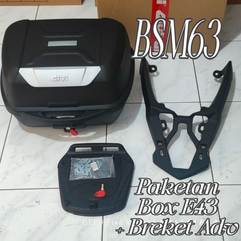 Paketan Box Givi E43 Ntl Plus Breket Bracket Box Adv 160 & Adv 150 / Box Givi + Dudukan Box Adv 150 