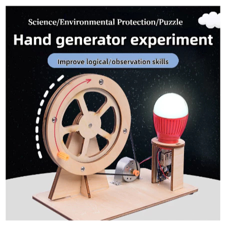 【Rakitan DIY】Mainan Generator Bohlam/Generator Assembled Toys/Mainan Generator Kayu/Wooden Bulb Gene