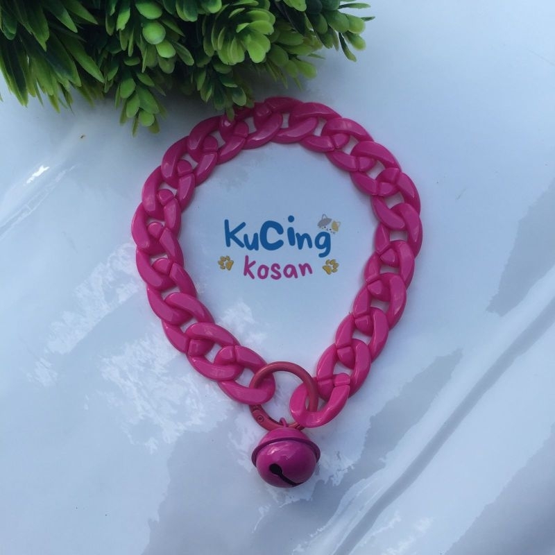 KALUNG KUCING RANTAI PREMAN SPECIAL KHUSUS WARNA PINK FANTA LONCENG 22 MM BUNYI NYARING ANTI JAMUR