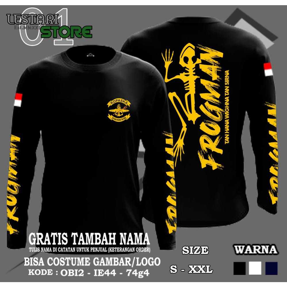 KAOS PANJANG/PENDEK  TNI KOPASKA FROGMAN -TENTARA NASIONAL INDONESIA FROGMAN - COTTON COMBED 24S